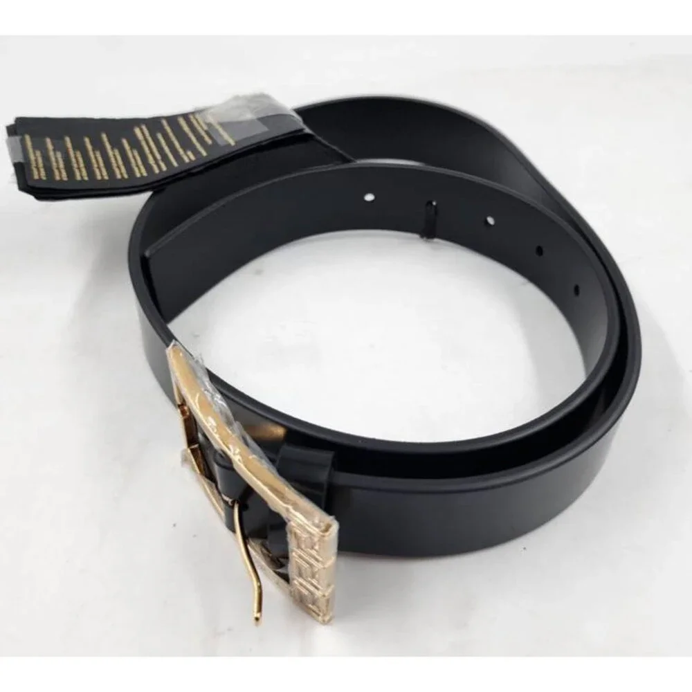 Versace Greca Belt Men's 80/32 Black Buckle Closure